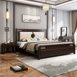 現(xiàn)代簡約新中式全實木雙人床